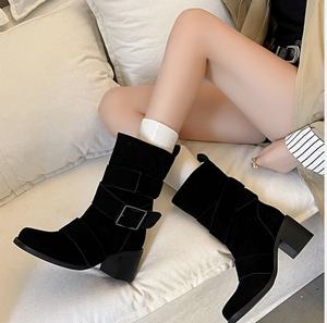 Botines de Mujer a la Moda, Personalizados, con Tacón Grueso, Diseño Elegante para Damas - Product Image 3