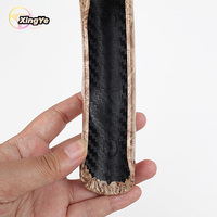 Sarung Setir Kayu Motif Serat Kayu 2 Bagian Mewah Desain Ultra Tipis Model Snap On Pegangan Nyaman untuk Mazda 3 Sarung Setir 2005