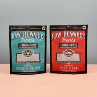 Sachet alimentaire refermable en PET pour chiens et chats, friandises de poulet lyophilisé, poulet frit, foie de bœuf, en plastique PE, finition mate transparente