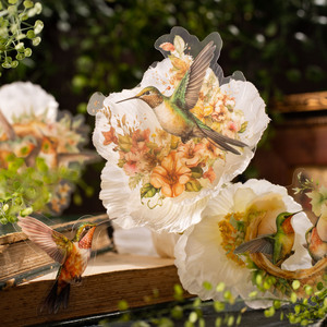 Paquete de pegatinas para mascotas de 30 unidades, colección de flores y pájaros, decoración de diario de flores y pájaros de acuarela en 6 tipos - Product Image 1