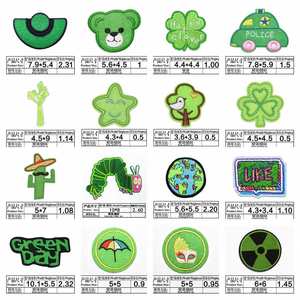 Factory Sell Iron on Green Set Cartoon Caterpillar Car Flight Frog Embroidery Patch for Kid's Clothes Hat Bag Decoration - Product Image 4