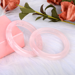Wholesale Natural Healing <b>Stone</b> Bangle Hand Made Rose Quartz Charm Bangle <b>Bracelet</b> for Women Jewelry - Product Image 1