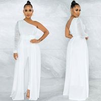 Custom Fashion Casual One Shoulder Long Women's Jumpsuit Elegant