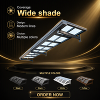 Auvent rétractable de luxe SUNTO en aluminium avec voile en polycarbonate – Autoportant, projection de 8,0 m pour terrasse, balcon, extérieur