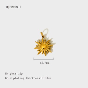 Mini Colgante de Acero Inoxidable con Diseño de Rayo de Sol, <span class=keywords><strong>DYO</strong></span>, Chapado en Oro de 18K, Venta al por Mayor de Dijes de Acero Inoxidable - Product Image 6