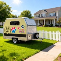Remorque de toilettage pour chiens mobile entièrement équipée, salon de toilettage pour animaux de compagnie professionnel sur roues avec générateur et système de climatisation