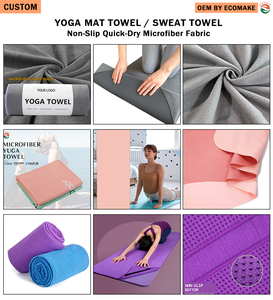 Serviette de yoga antidérapante en microfibre EMB avec logo personnalisé, absorbante, séchage rapide, pour yoga, Bikram, Pilates, avec points antidérapants - Product Image 4