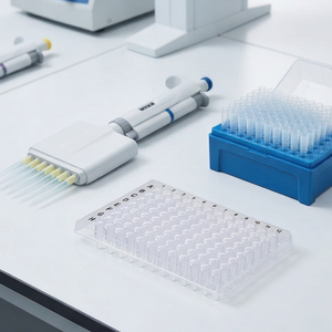 Plaque PCR jetable transparente <span class=keywords><strong>de</strong></span> 0,2 ml <span class=keywords><strong>à</strong></span> 96 puits, utilisation facile, plastique personnalisable pour la recherche en laboratoire, OEM/ODM - Product Image 2