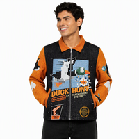Veste de moto Hip Hop personnalisée pour hommes avec patchwork jacquard Fermeture à glissière respirante et écologique Grande taille