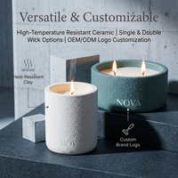 Coffret Cadeau de Noël Diwali Personnalisé de Luxe avec Bougies Artisanales en Cire de Soja Aromatiques et Pot en Céramique pour Décoration et Parfum d'Ambiance