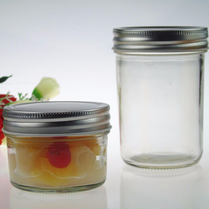 Mason Glass Jar With Screw Cover Wholesale Factory Produced Food Grade Empty Clear Round Glass Honey Jar