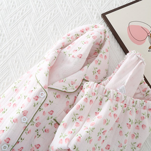 <span class=keywords><strong>Abbigliamento</strong></span> <span class=keywords><strong>da</strong></span> donna in cotone 100% con Logo personalizzato pigiama invernale caldo - Product Image 4