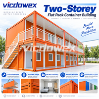 VICDOWEX Bâtiment de bureau conteneurisé contemporain à deux étages avec couloir pour projets de construction et usage en entrepôt