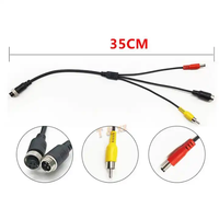 M12 4 pines cabeza de aviación hembra a BNC/RCA/DC Cámara CCTV adaptador AV conector Cable