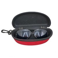 Estuche para Gafas de Sol de Microfibra EVA Rojo con Logotipo Personalizado, con Malla Resistente, Gran Espacio de Almacenamiento, Cierre de Cremallera, Diseño Deportivo y Moderno
