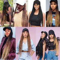 Peluca Julianna Larga de 24 Pulgadas con Trenzas Box Braids de Fibra Sintética Arcoíris Resistente al Calor, 180% de Densidad, con Gorra de Béisbol Transparente