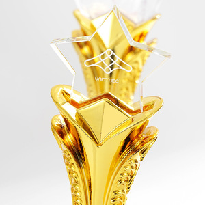 Gold Resin <b>Trophy</b> Laser <b>Engraved</b> Custom Business Awards For Company Events And Commemorative Gifts - Product Image 2