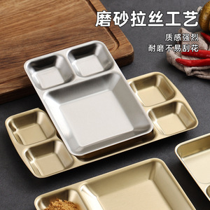 Stainless Steel Divided Plate With <b>Sauce</b> Compartments For Barbecue Snack Serving Dipping Dish Microwave Safe - Product Image 5