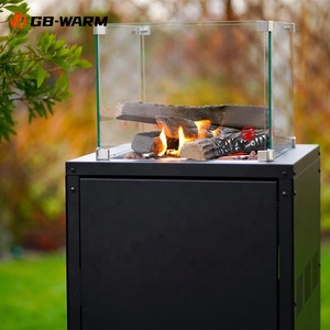 Elegante y hermoso pozo de fuego móvil de vidrio bajo negro seguro al aire libre jardín chimenea de gas - Product Image 2