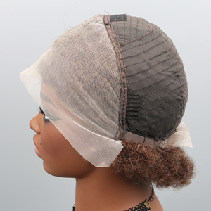 Perruque Lace Front 13x4 Marron Afro Kinky Curly en <span class=keywords><strong>Cheveux</strong></span> Humains Vierges Brésiliens Remy avec Dentelle Transparente pour un Aspect Naturel - Product Image 6