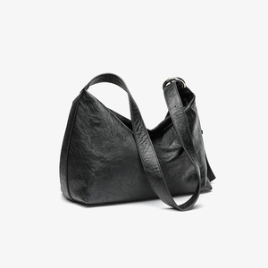 Bolso de Mano de Cuero PU Genuino Unisex con Logotipo Personalizado al por Mayor, Bolso de Hombro Casual Estilo Hobo, Cierre Negro, Diseño Retro Impermeable - Product Image 1