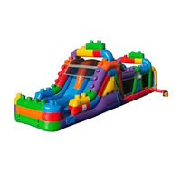 Château gonflable commercial d'extérieur, parcours d'obstacles, mur d'escalade, blocs de construction, taille et couleur personnalisables pour enfants
