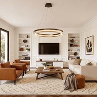 Luminaires de plafond minimalistes italiens modernes, lustre en aluminium LED, luminaire suspendu en verre, luminaires pour la maison, à intensité variable pour le salon