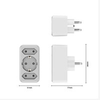 Adaptateur de prise électrique européen Pheiyon EU Schuko 1*16A+2*2.5A 3 voies, 3 prises, marquage TUV+CE, rallonge pour la maison