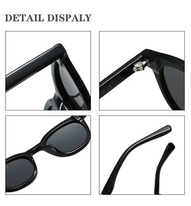 แว่นกันแดดอะซิเตทสำหรับผู้ชายกรอบหนาทรงรีสไตล์ยุโรปและอเมริกัน - Product Image 5