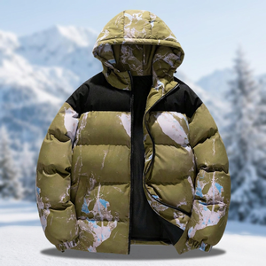 Custom Men’s Winter <b>Padded</b> Cotton <b>Jacket</b> Stand Collar <b>Hooded</b> Loose Fit Printed Hip Hop Streetwear Zipper <b>Jacket</b> - Product Image 4