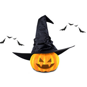Chapeau de sorcière plissé noir MADESHINE unisexe en satin froncé et volanté pour fête costumée, déguisement de sorcier, Halloween - Product Image 3