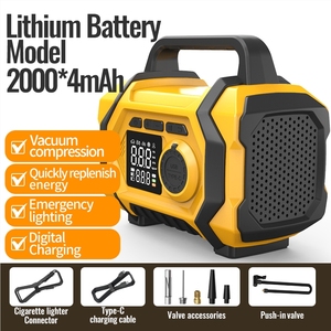 Jump With and <b>Pump</b>, 2500A <b>Battery</b> 150PSI Tire Inflator, up to 7.5L Gas&5.0L Compressor Starter Relay - Product Image 5