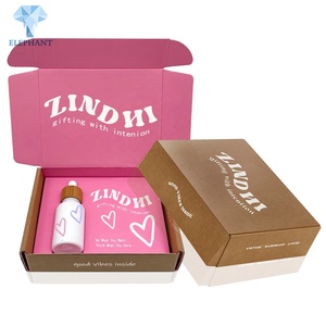 Emballages écologiques en papier kraft rose imprimé, boîtes pliables en carton ondulé pour envoi postal - Product Image 5