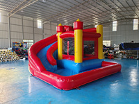 Juegos de fiesta al aire libre comercial giratorio tobogán acuático piscina salto Combo castillo inflable hinchable con tobogán de agua