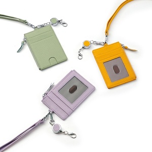 Handmade Real Genuine Leather Card <b>Holder</b> with Zipper for Business Cards with <b>ID</b> Window - Product Image 3