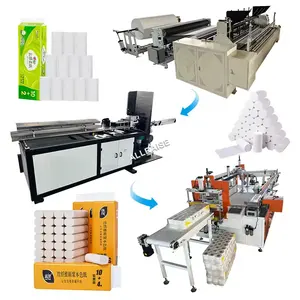 Linha de produção de papel higiênico OR-1880 Máquina de embalagem para fazer papel higiênico em rolo, corte e rebobinamento