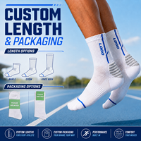 Chaussettes de sport personnalisées avec logo et couleur OEM, plusieurs options de longueur, emballage personnalisé, chaussettes de sport respirantes pour les sports d'équipe
