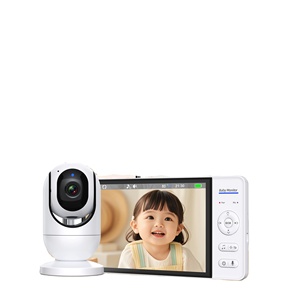 อุปกรณ์เฝ้าดูเด็ก Anicebb รุ่นล่าสุด ดีไซน์ทันสมัย ความถี่ <span class=keywords><strong>2</strong></span>.4GHz หน้าจอ 7 นิ้ว เสียง <span class=keywords><strong>2</strong></span> ทาง มองเห็นในเวลากลางคืน หมุนได้ ปรับเอียงได้ เตือนการให้อาหาร พร้อมเพลงกล่อมเด็ก - Product Image 1
