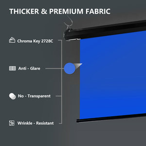 Pantalla de Fondo Motorizada Retráctil de Poliéster Azul RAUBAY - 59.8" X 86.6" Plegable para Montaje en Techo/Pared - Product Image 4