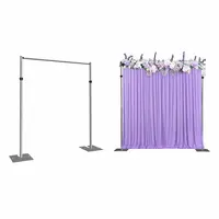 Single Pole Portable Adjustable Height Pipe and Drape Backdrop or Room Divider Kit 9ft to 16ft High x 8ft to 14ft Wide