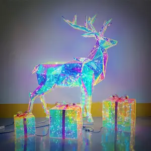 Lumière LED de Noël colorée en forme de cerf Elk intérieur extérieur imperméable festival paysage cour pelouse décoration lumière