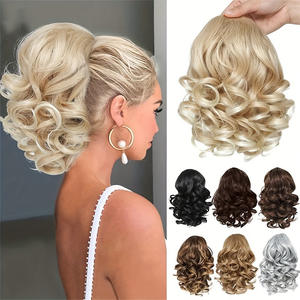 Queue de cheval synthétique ondulée pour femme, résistante à la chaleur, facile à appliquer, aspect naturel, extension capillaire transfrontalière - Product Image 4