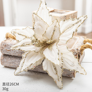 <b>Red</b> Velvet Artificial Christmas Tree Glitter Gold <b>Sequin</b> Decorative Cuttings Christmas Flower Decorations for Festive Decor - Product Image 6