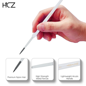 Ensemble de pinceaux de précision ronds pour artistes, en nylon, avec manche en acrylique blanc, pour la peinture artistique, marque privée - Product Image 2