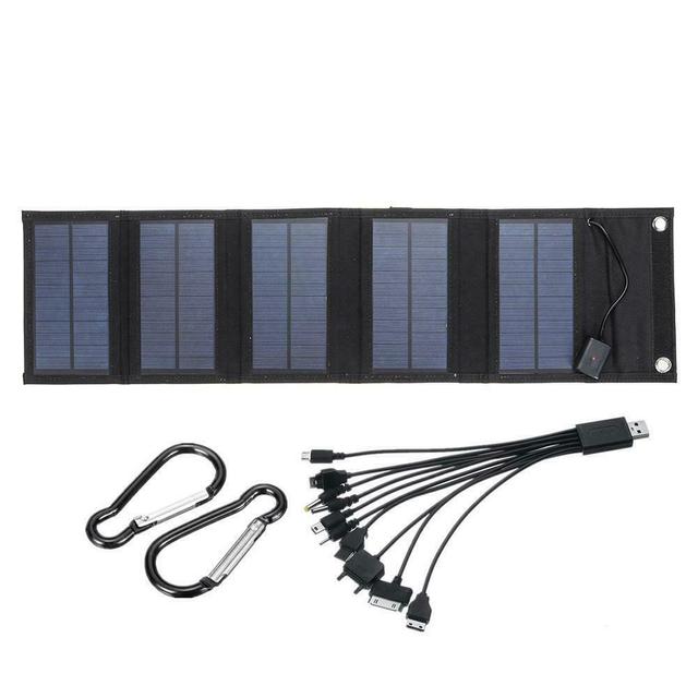 25W Solar Foldable Bag Charger 70W Adjustable 5V USB Outdoor Mobile Phone Portable Solar Panel Charging