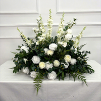 Modèle le plus populaire : Nouvelle composition florale artificielle faite à la main, roses oranges et vertes, pour allée de mariage, chemin de table et décoration d'entrée