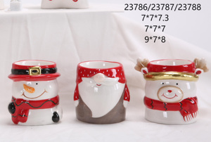 Porcelana Ciervo Santa <span class=keywords><strong>Claus</strong></span> Cerámica Maceta Árbol de Navidad Led Mini Maceta - Product Image 2