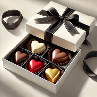 Boîte cadeau de luxe personnalisée pour chocolats avec insert séparateur et nœud en ruban pour bonbons, biscuits et emballages de friandises
