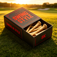 Support de tee de golf réglable en fibre de carbone, en bois personnalisé, avec caoutchouc durable, pour simulateur, marqueur de boîte 20 mm, logo personnalisé