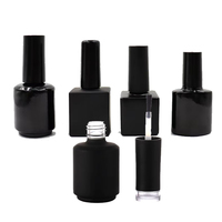 Flacon vide en verre noir pour vernis à ongles 10 ml, carré ou rond, pour gel UV, avec bouchon à pinceau
